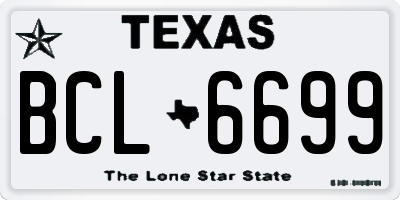 TX license plate BCL6699