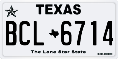 TX license plate BCL6714
