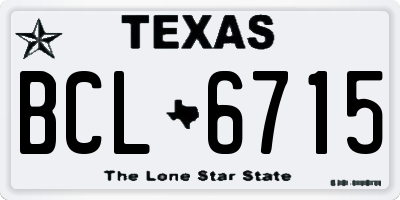 TX license plate BCL6715