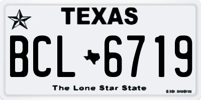 TX license plate BCL6719