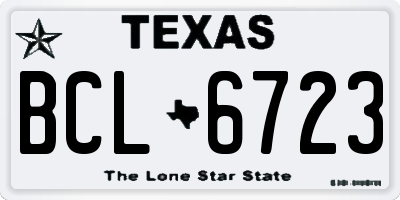 TX license plate BCL6723