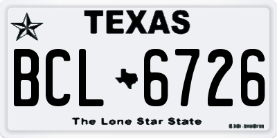 TX license plate BCL6726