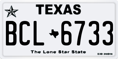 TX license plate BCL6733