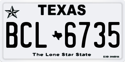 TX license plate BCL6735