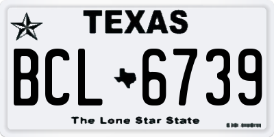 TX license plate BCL6739