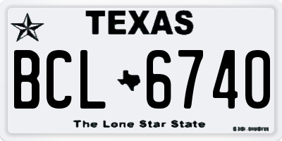 TX license plate BCL6740