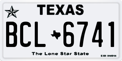 TX license plate BCL6741