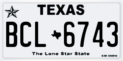 TX license plate BCL6743