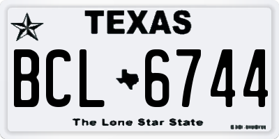TX license plate BCL6744