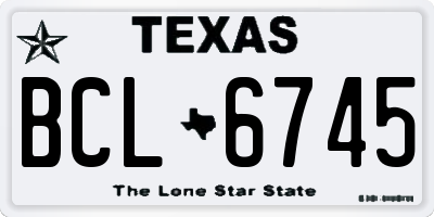 TX license plate BCL6745
