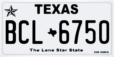 TX license plate BCL6750