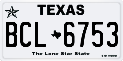 TX license plate BCL6753