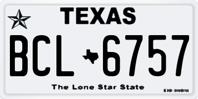 TX license plate BCL6757