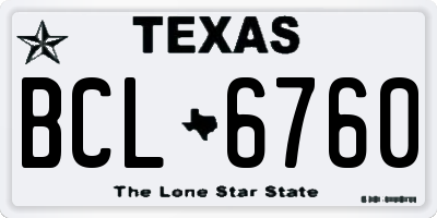 TX license plate BCL6760