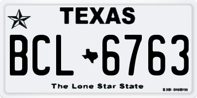 TX license plate BCL6763