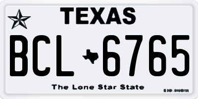 TX license plate BCL6765