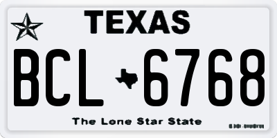 TX license plate BCL6768