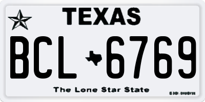 TX license plate BCL6769