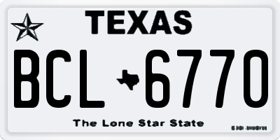 TX license plate BCL6770