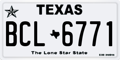 TX license plate BCL6771