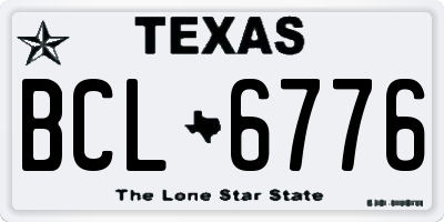TX license plate BCL6776