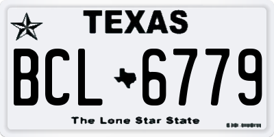 TX license plate BCL6779