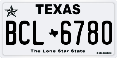 TX license plate BCL6780