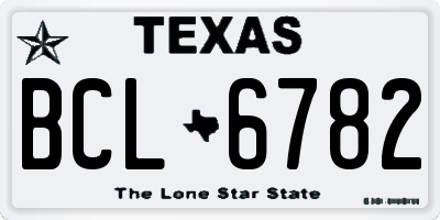 TX license plate BCL6782