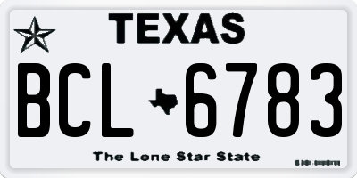 TX license plate BCL6783
