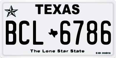TX license plate BCL6786