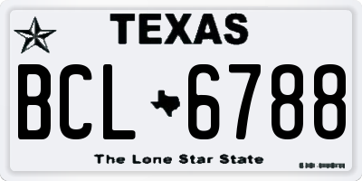 TX license plate BCL6788