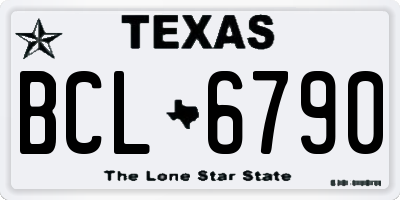 TX license plate BCL6790