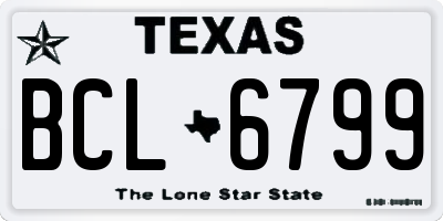 TX license plate BCL6799