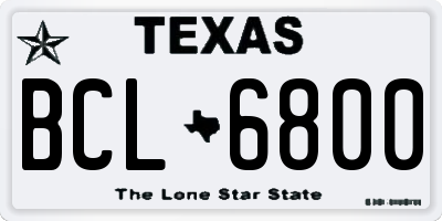 TX license plate BCL6800