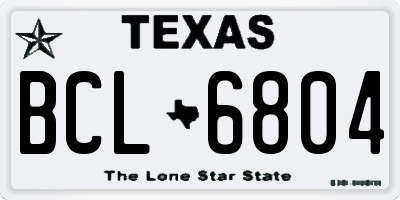 TX license plate BCL6804