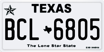 TX license plate BCL6805