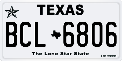 TX license plate BCL6806