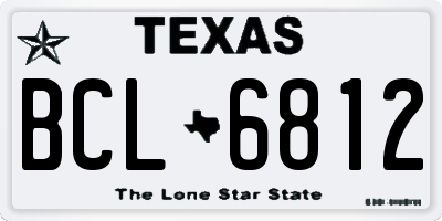 TX license plate BCL6812