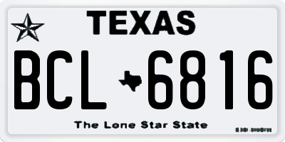 TX license plate BCL6816