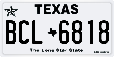TX license plate BCL6818