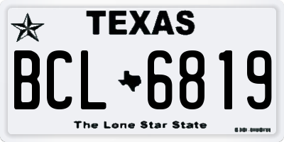 TX license plate BCL6819