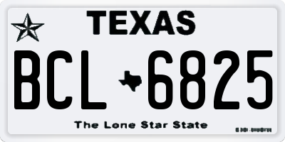 TX license plate BCL6825