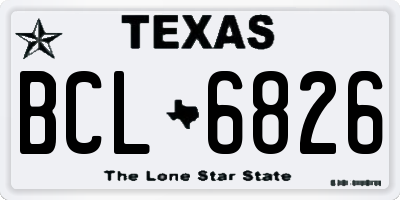 TX license plate BCL6826