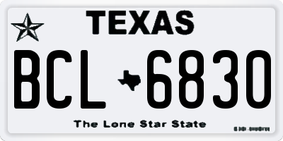 TX license plate BCL6830