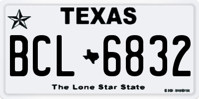 TX license plate BCL6832