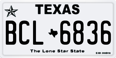 TX license plate BCL6836