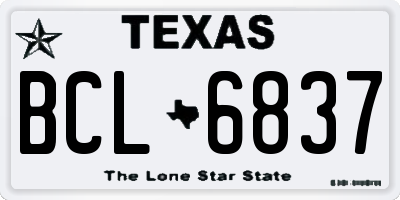 TX license plate BCL6837