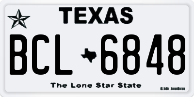 TX license plate BCL6848