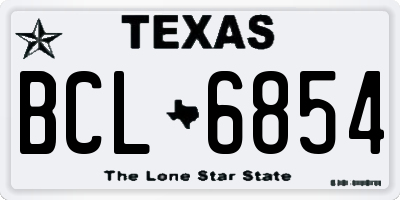 TX license plate BCL6854