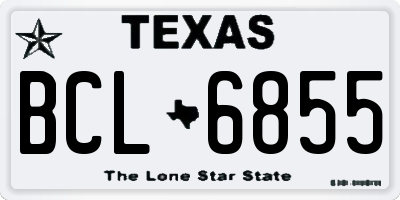 TX license plate BCL6855
